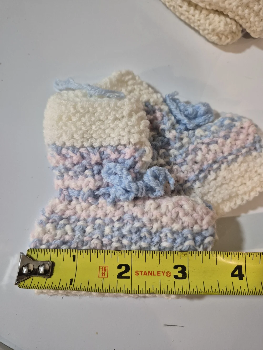Hand-Knit Pastel Baby Booties - Pink, Yellow, Lavender, Blue, Cream